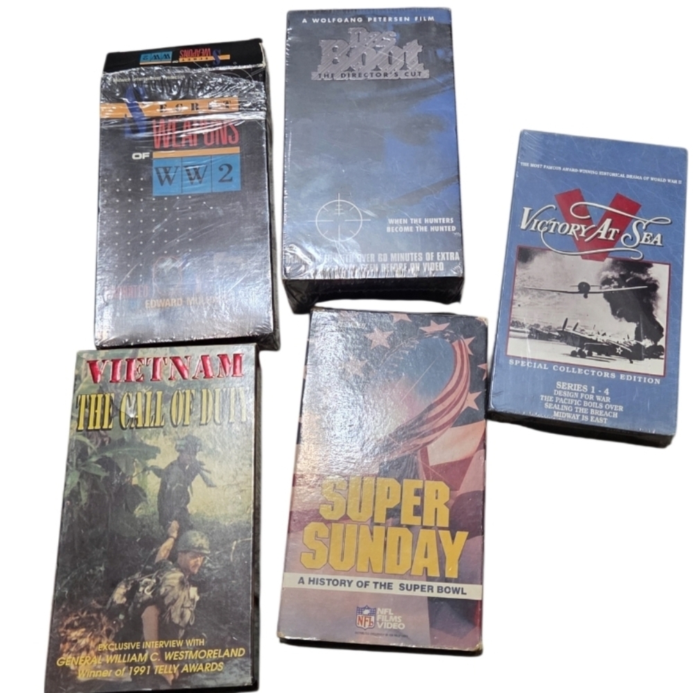 War Collection of Historical VHS Tapes One Super Bowl Vtg